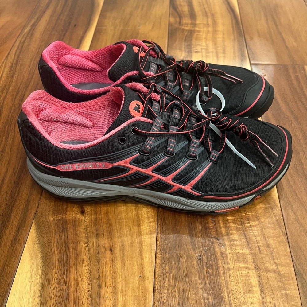 Merrell‎ All Out Rush Women Size 9 Black Pink outdoor Trail Running Shoes J06482 - Picture 6 of 7